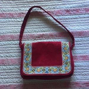 Lovely Lulu Guinness Faux Suede Shoulder Bag